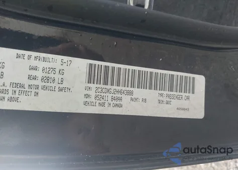 2017 Dodge Charger R/T Scat Pack Rwd from USA, damaged, VIN 2C3CDXGJ2HH643888